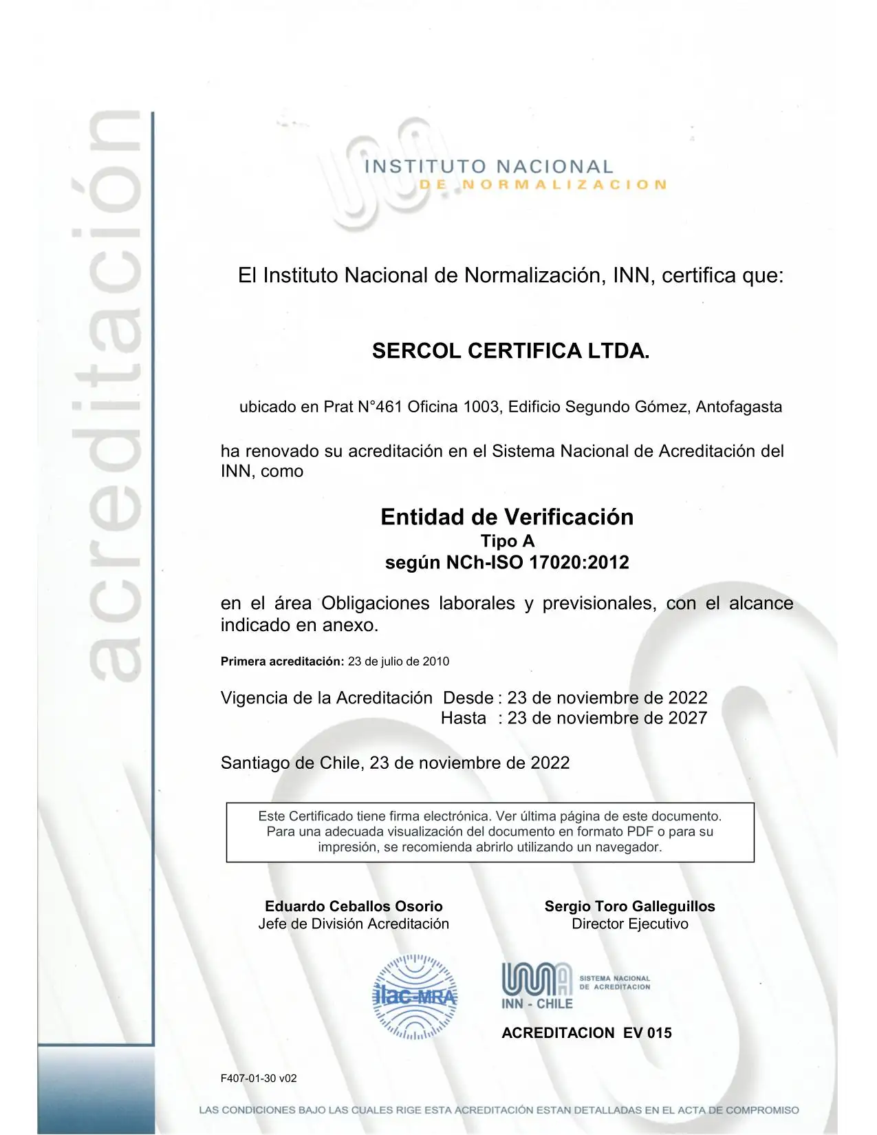 Certificado INN